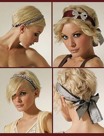 Styling a short haircut with a headband for a professional office appearance Short office haircut styled with a headband for a polished work look