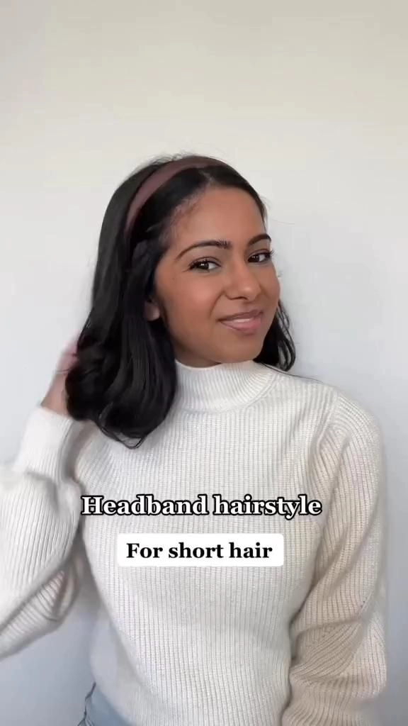 Headband integration for short office haircuts at work A professional short office haircut styled with a headband for a polished look