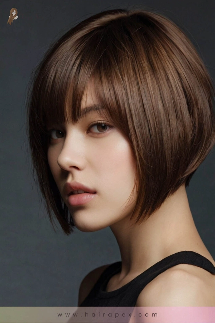 Professional bob haircut with jawline highlighting for a heart-shaped face