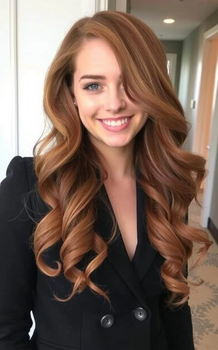 Side swept professional waves hairstyle for evening corporate gala