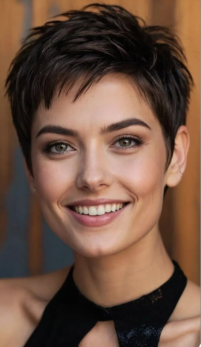 Stylish and professional pixie cut for the workplace Professional short pixie cut hairstyle for work