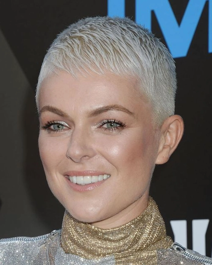 Short pixie hairstyle ideal for a polished office appearance Professional pixie cut with sleek styling for a sophisticated work look