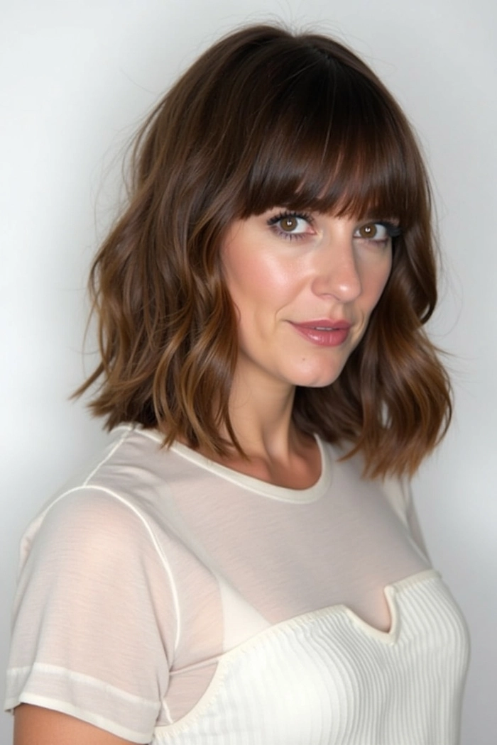 Professional tuck hairstyle for collarbone length hair in workplace Collarbone length hair tucked behind ears for a polished office hairstyle