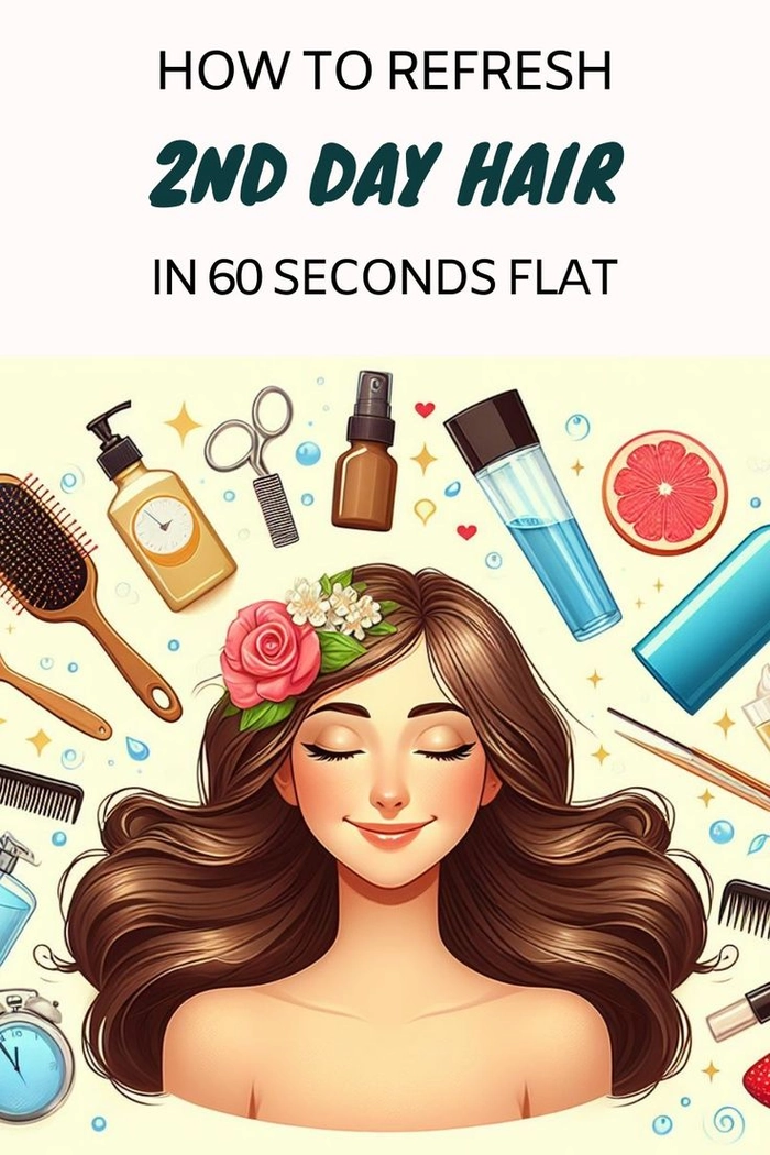 Woman refreshing her second-day office hair with a dry shampoo touch-up