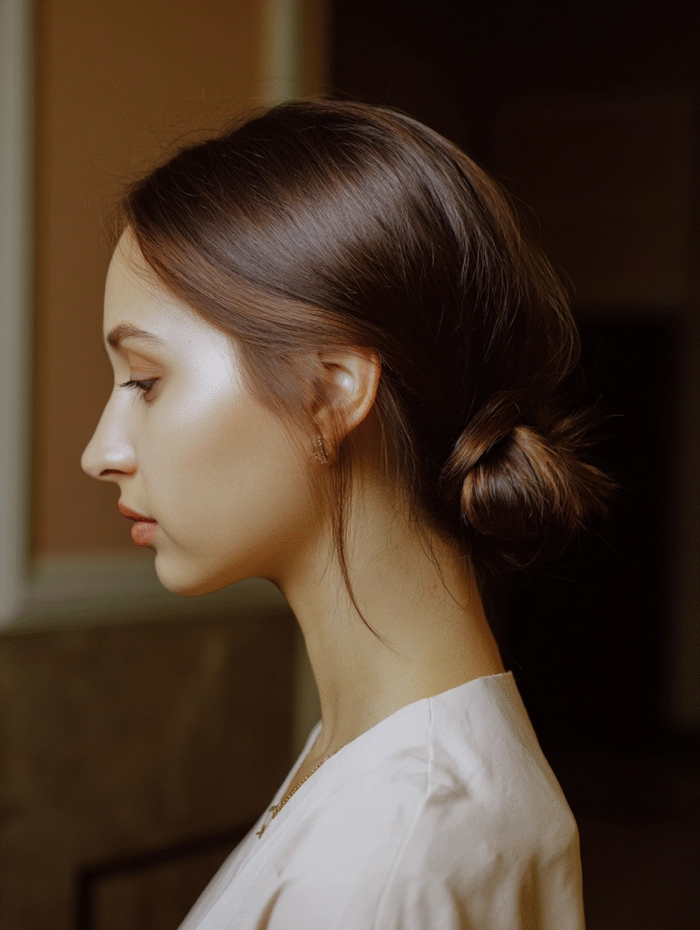 Step-by-step demonstration of medium length hair clipping technique for professional work hairstyle