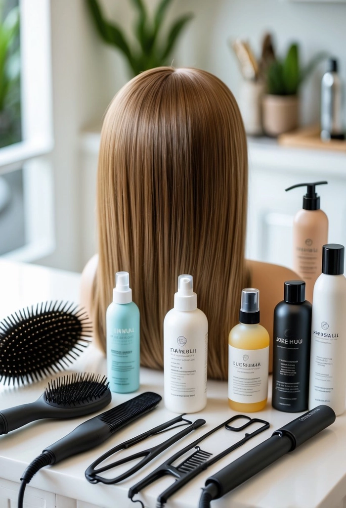 Step-by-step demonstration of medium length hair clipping technique for a professional work style
