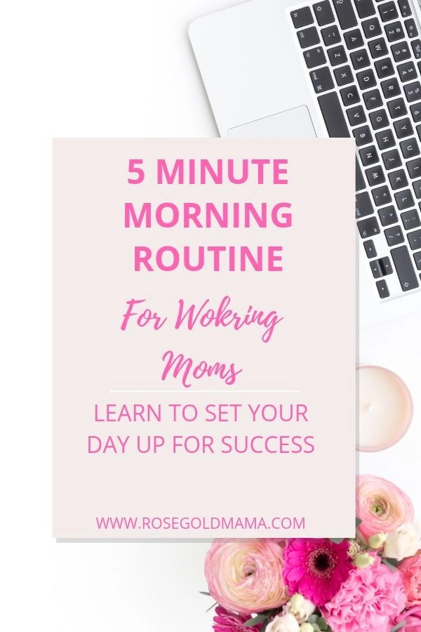 A busy working mom quickly styling her five minute morning hair routine before heading to the office.