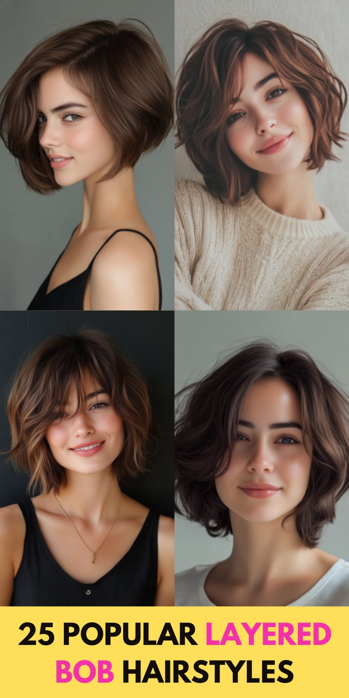 Professional layered bob hairstyle with subtle waves ideal for office settings