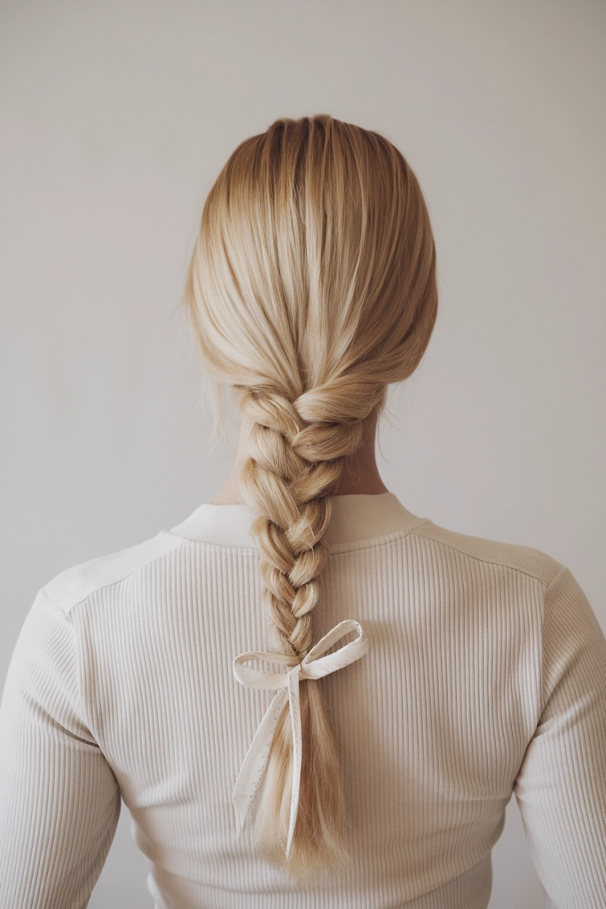 A chic and practical summer office hairstyle with hair pulled back to stay cool