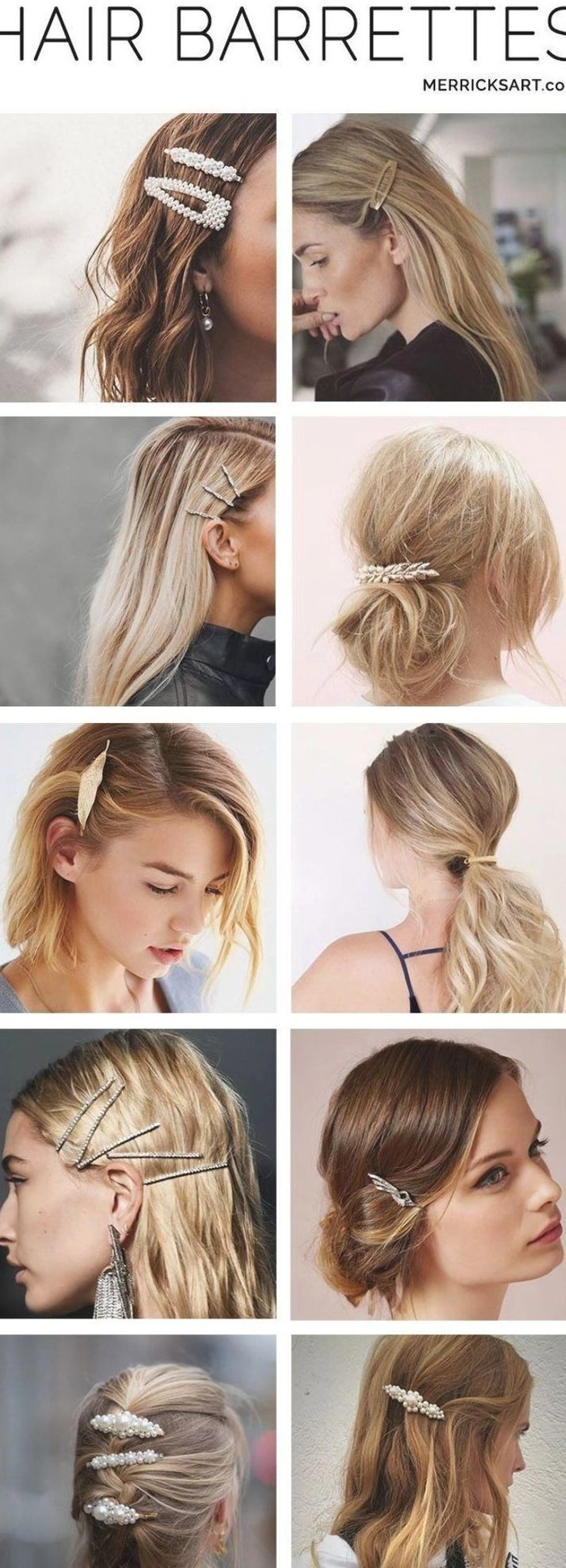 Stacking Barrettes for Medium Length Office Hair