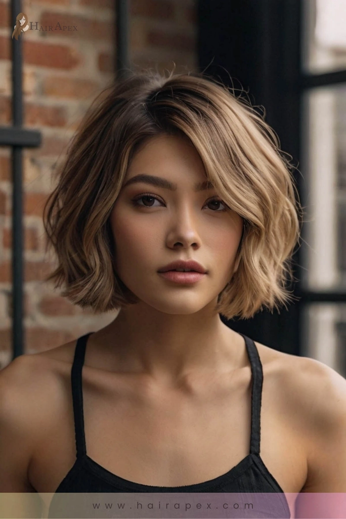 Chin-length bob with soft layers emphasizing jawline for heart-shaped face