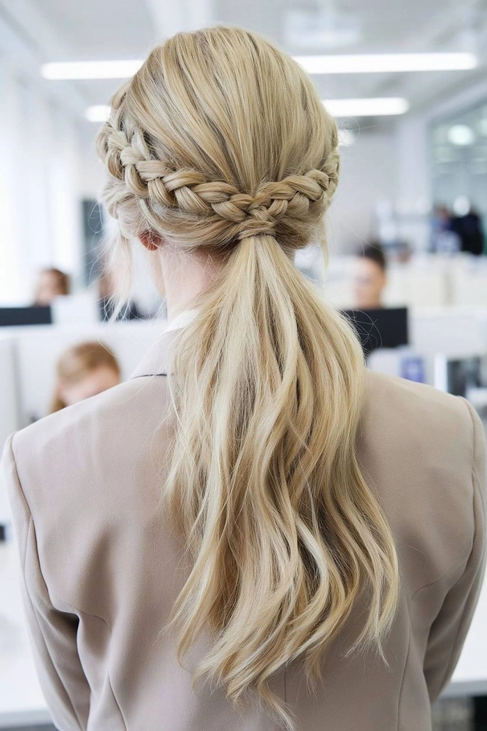 Long Braids for a Cool Office Look