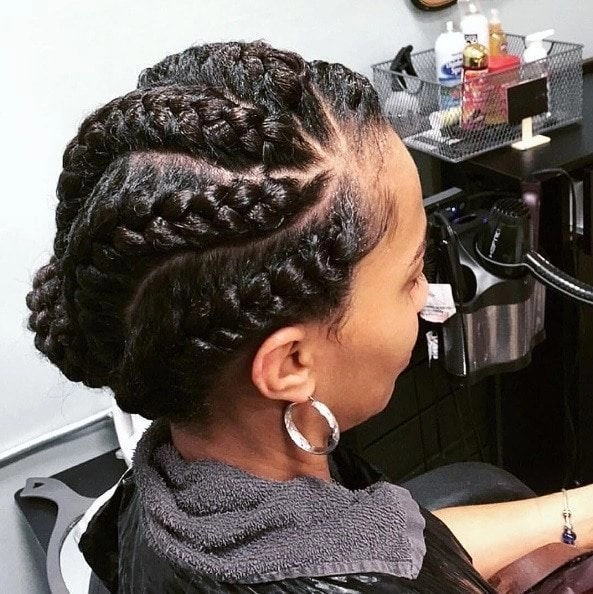 Long braided updo for hot office days