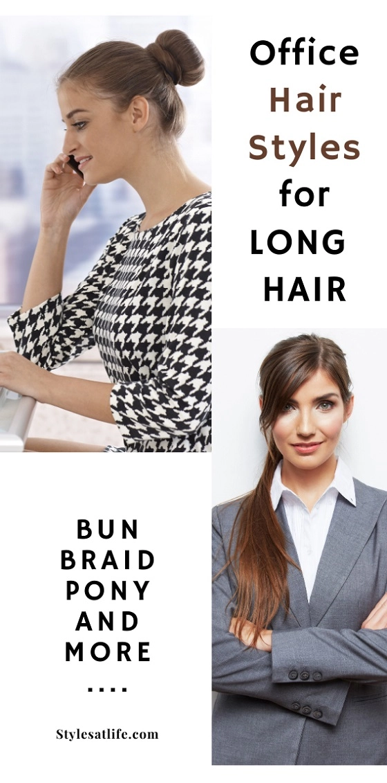 Long braided updo for a cool and professional office look in hot weather
