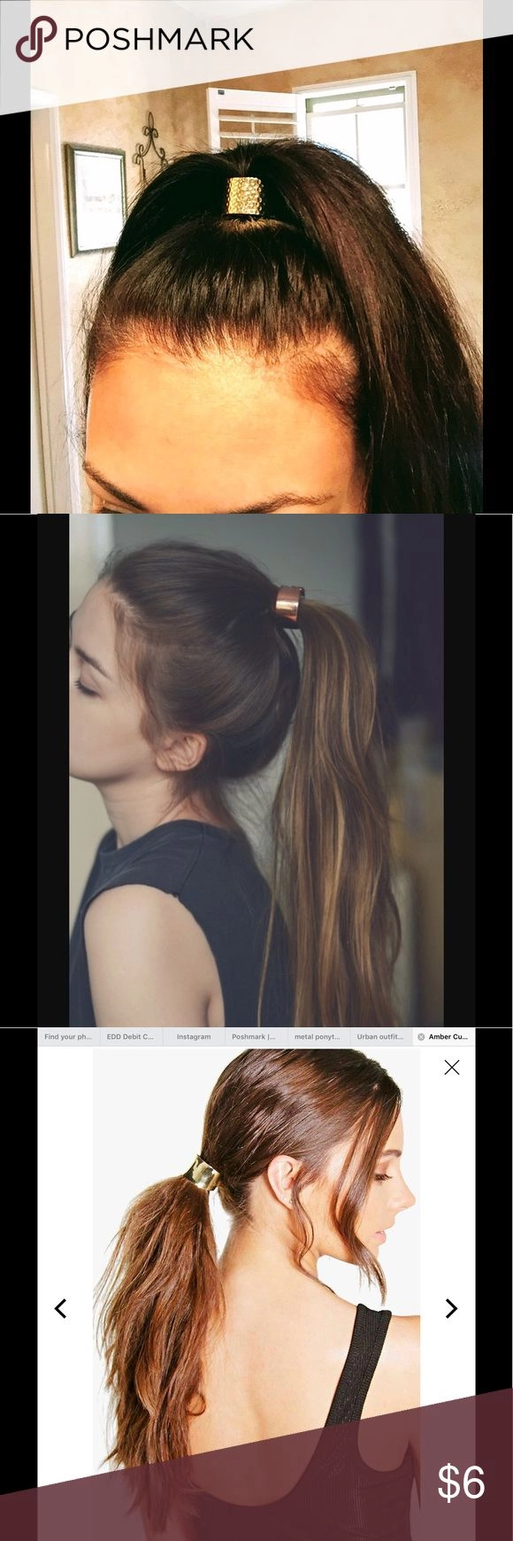 How to use a metal hair cuff for a polished work ponytail hairstyle Professional metal hair cuff adding shine to a sleek corporate ponytail
