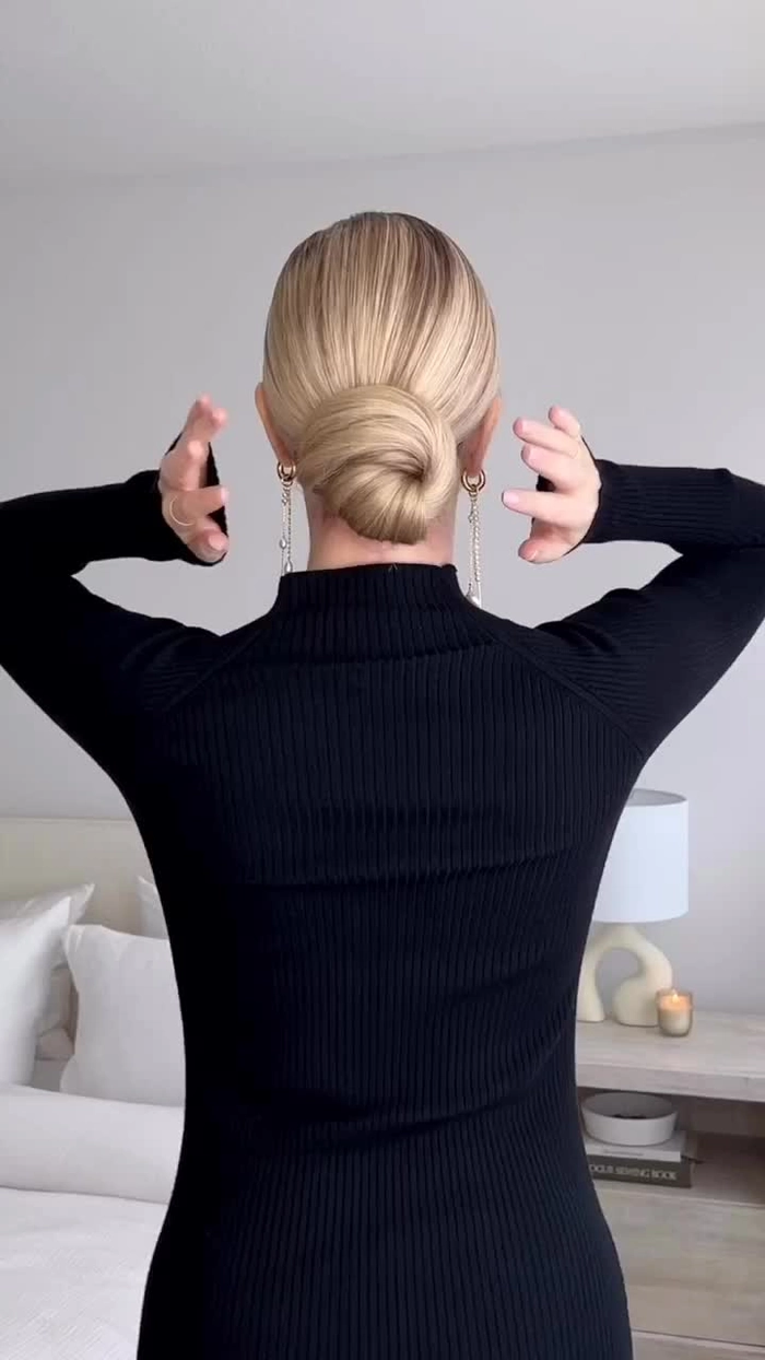 Sleek Office Bun with Minimalist Hairpins