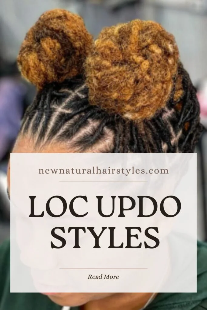 Neat loc updo for a professional business meeting hairstyle Neat loc updo styled for a business meeting