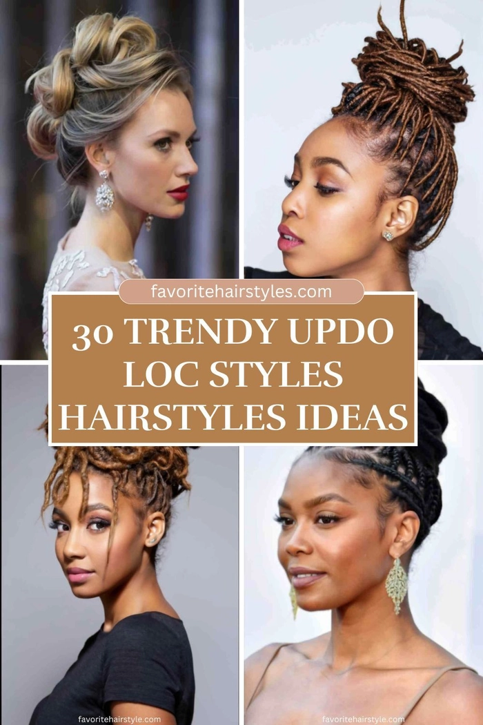 Elegant loc updo suitable for formal work events Neat loc updo hairstyle for a professional business meeting