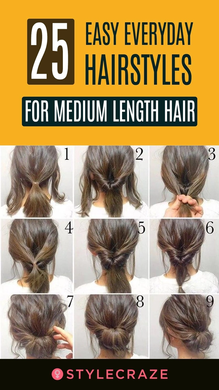 Quick and professional office updo for shoulder length hair