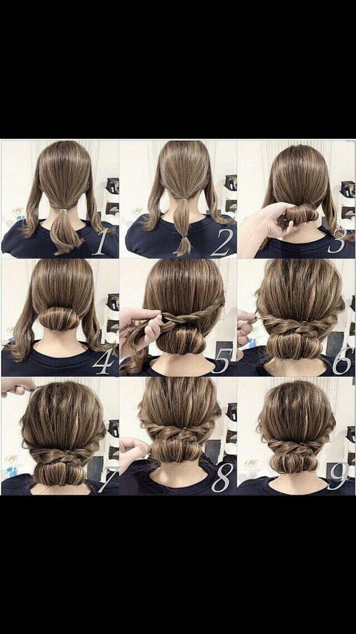 Quick office updo for shoulder length hair, suitable for a professional work environment