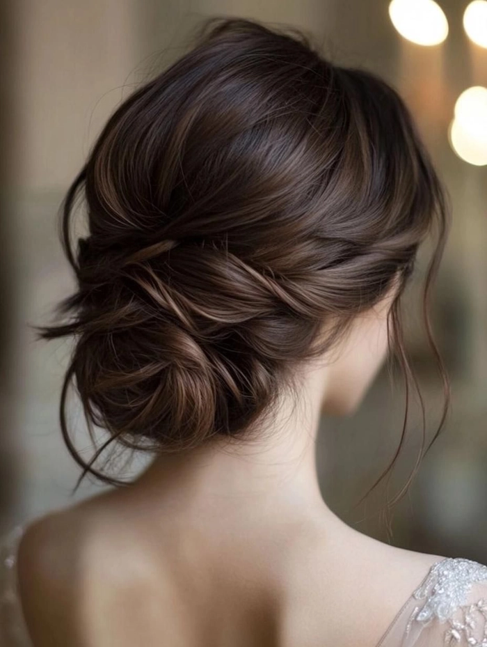 Quick office updo for shoulder length hair with elegant twist at the back
