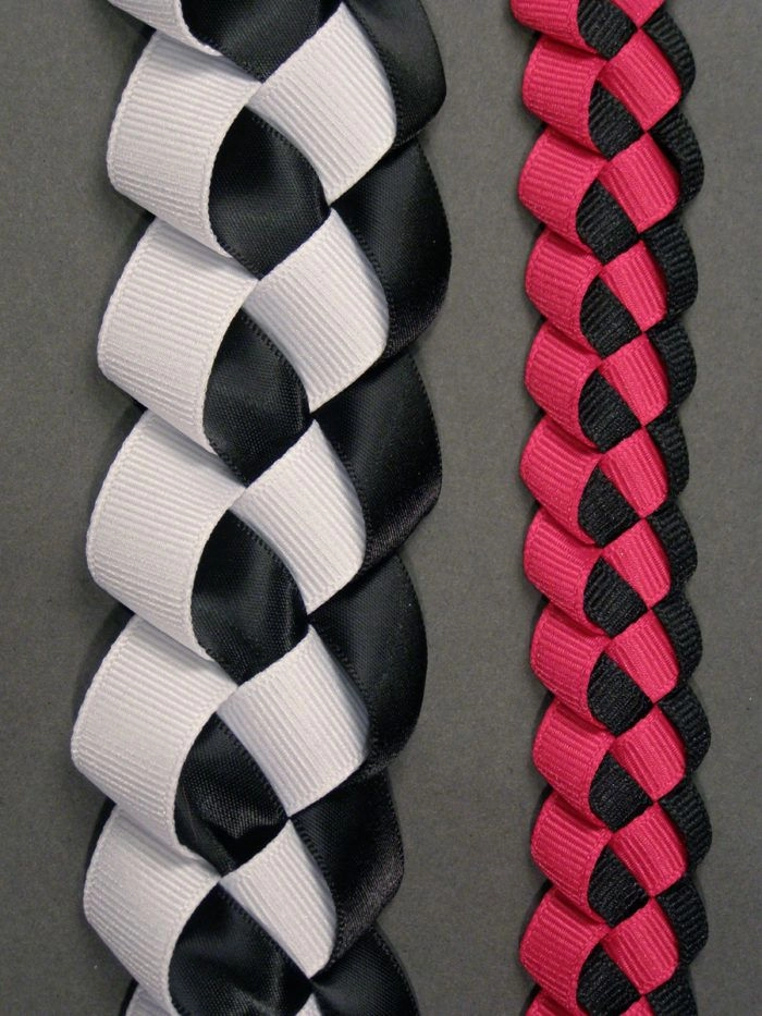 Ribbon woven into a sleek professional braid, showcasing elegant workplace hairstyle inspiration