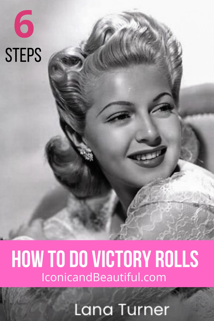 A professional hairstyle with rolled vintage victory rolls suitable for retro themed work events