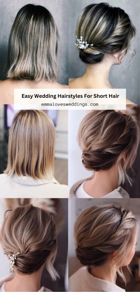 Professional short hairstyle with subtle pearl clip for office look