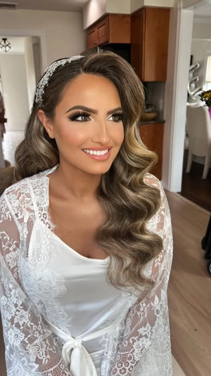 side swept professional waves hairstyle for evening corporate galas, perfect for work events