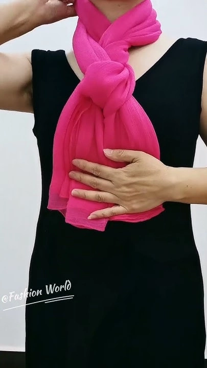 Step-by-step silk scarf folding and wrapping technique for a chic office updo