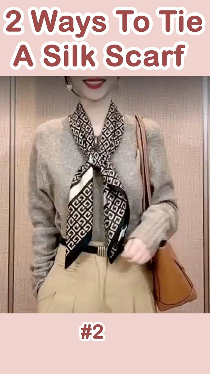 Step-by-step tutorial for tying a silk scarf into a professional updo, fifth method
