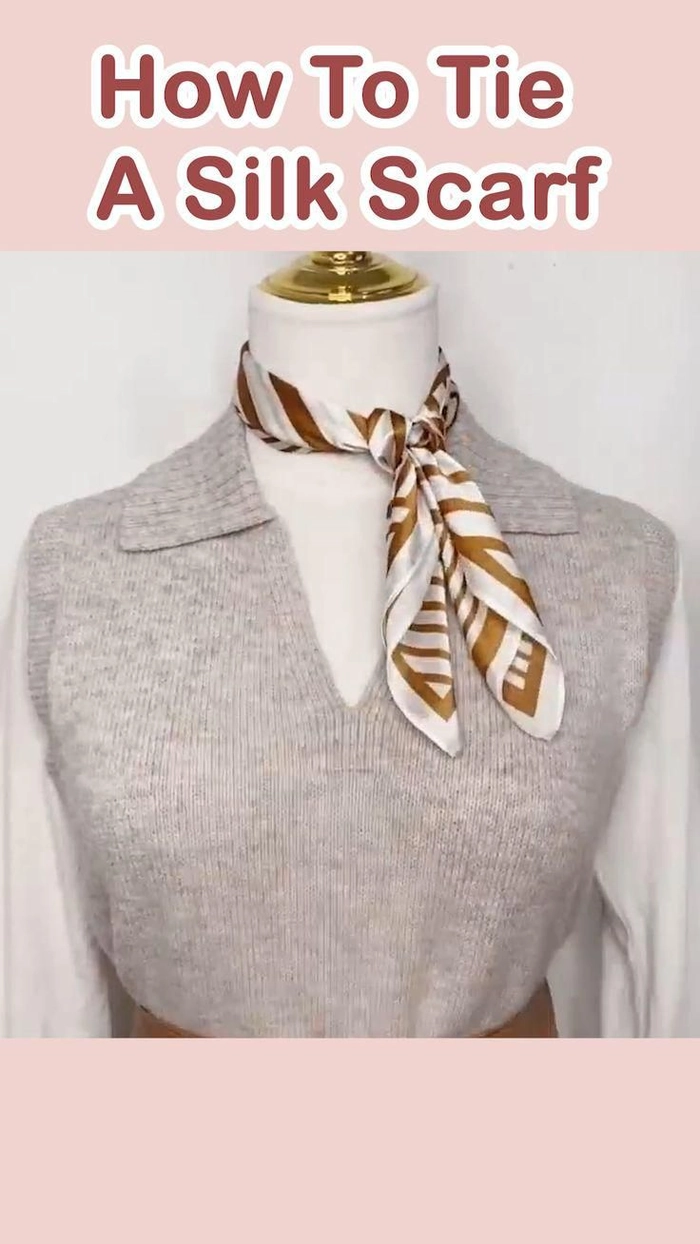 Step-by-step silk scarf tying method for a professional updo hairstyle