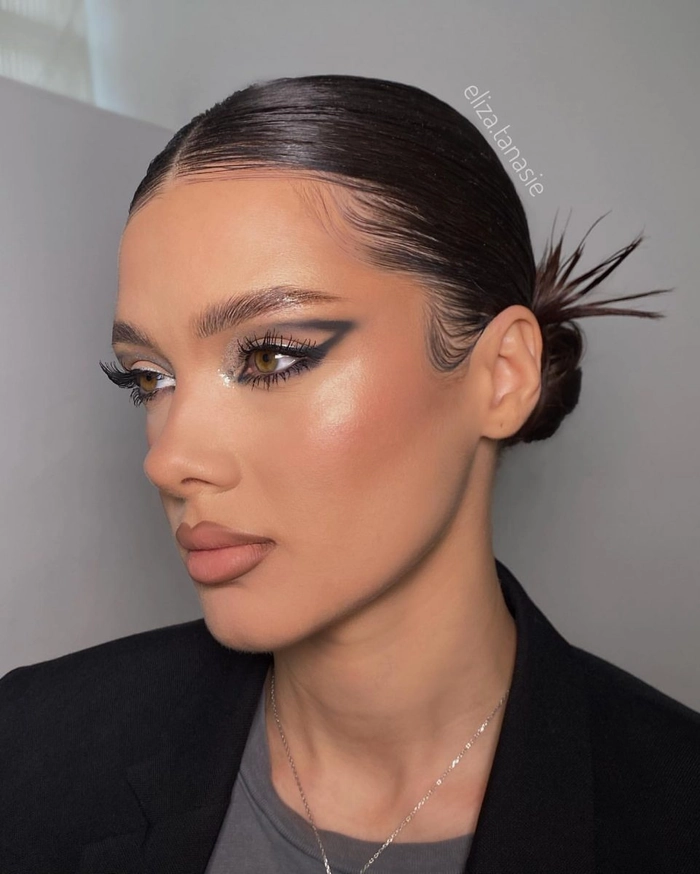 Polished low bun hairstyle perfect for professional job interviews