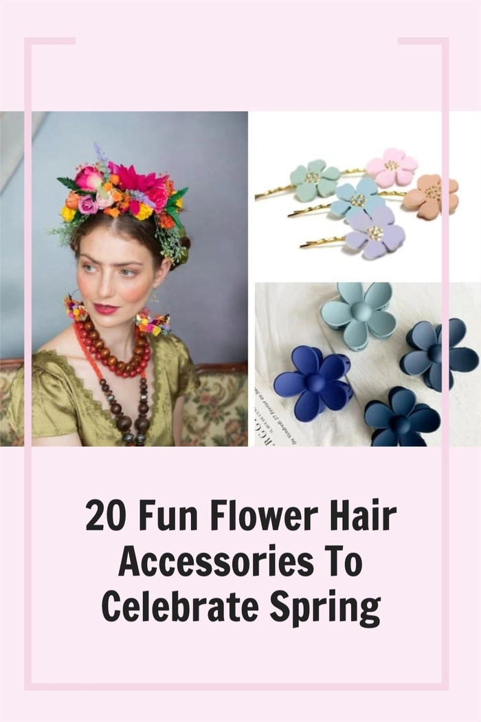 Office hairstyle with a spring floral hair accessory for a casual workplace