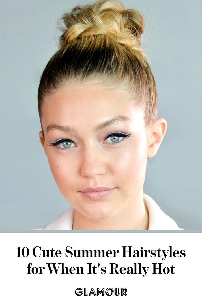 A professional updo hairstyle for keeping cool in the office during summer heat