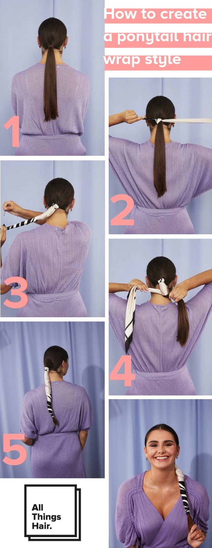 Fast ponytail wrap hairstyle perfect for early work shifts