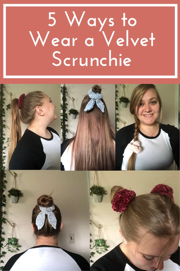 Velvet scrunchie styling tips for a polished work ponytail Business casual ponytail with a black velvet scrunchie
