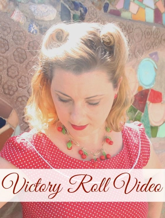 Rolled vintage victory rolls hairstyle perfect for retro themed work events
