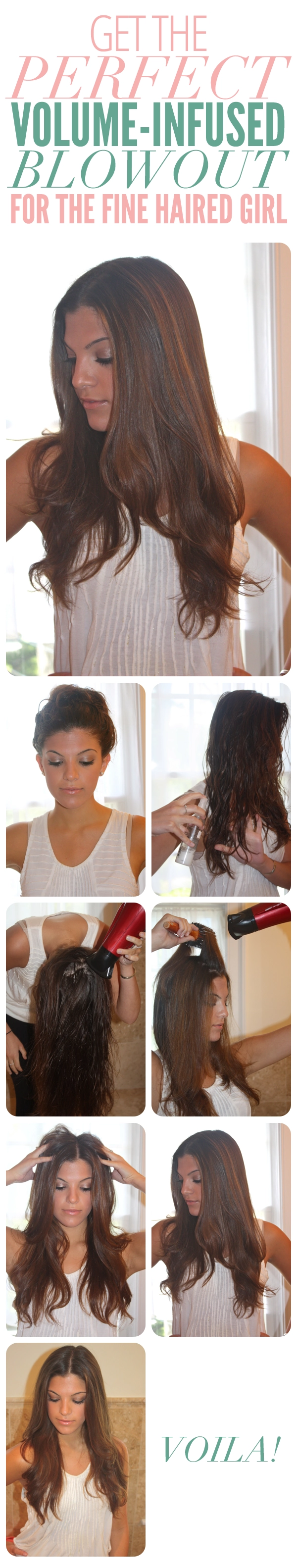 Volume Boosting Office Blowout for Fine Hair - Work Hairstyle Inspiration Woman with fine hair styled into a voluminous blowout for a professional office look