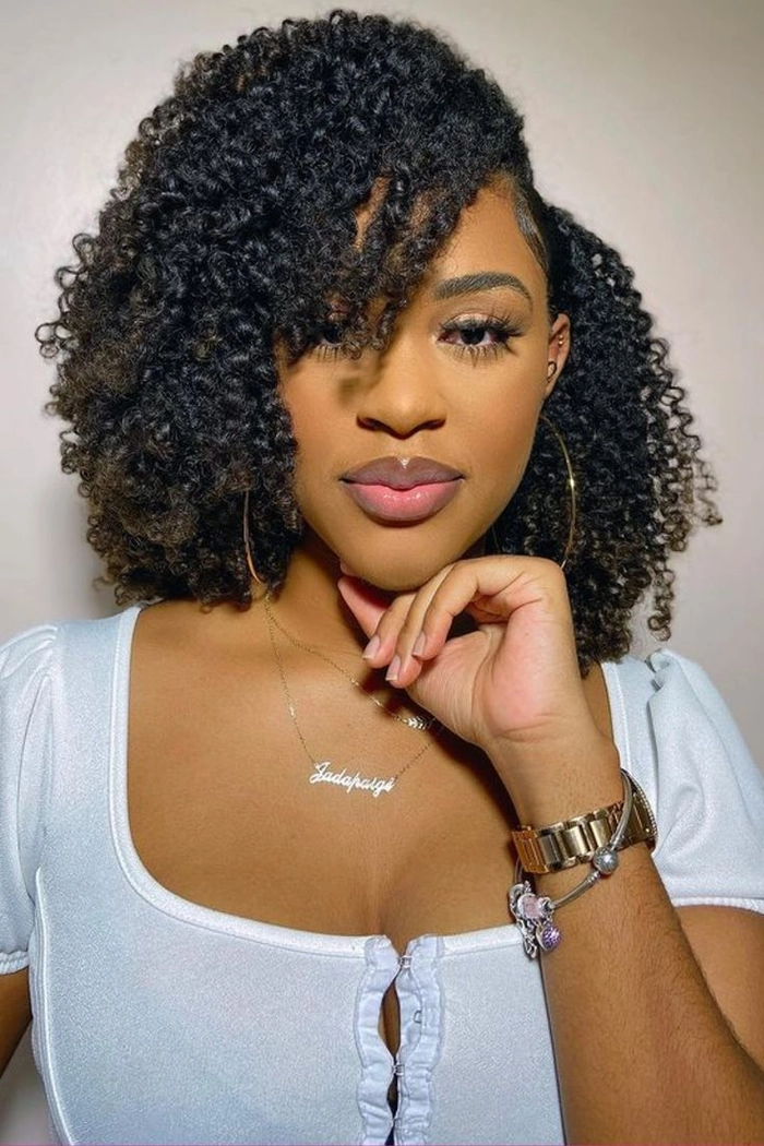 Professional wash and go hairstyle with defined natural curls suitable for the office